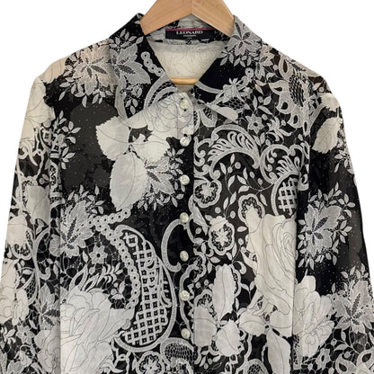 LEONARD FASHION シルク シアー チュニック ブラウス