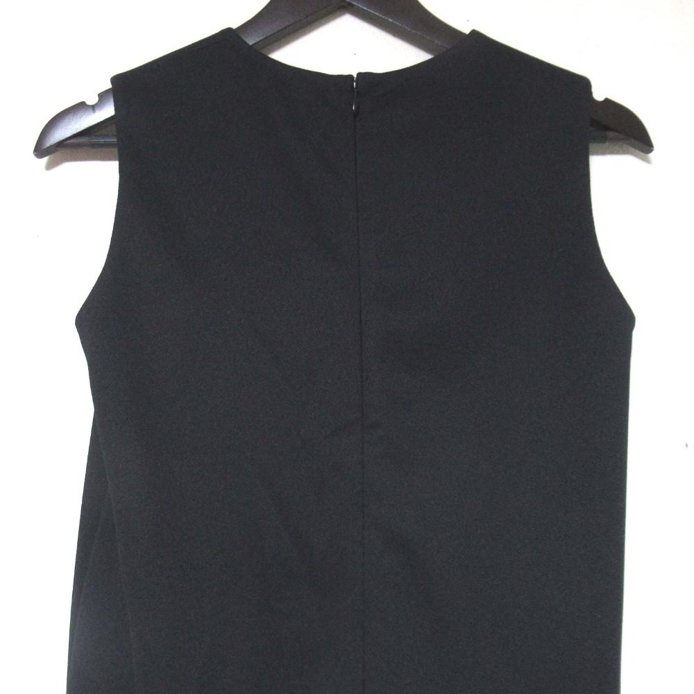 YOKO CHAN 膝丈 Vネック ノースリーブ ドレス