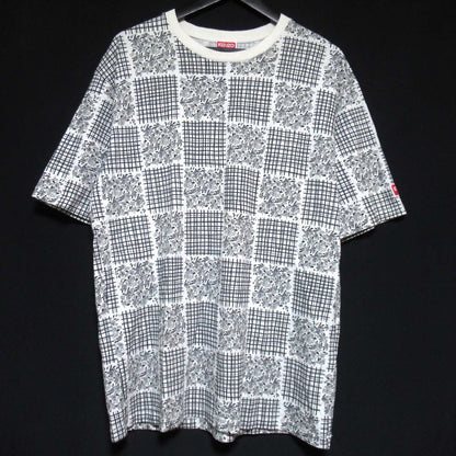 ケンゾー フラワーチェックプリントコットンTシャツ