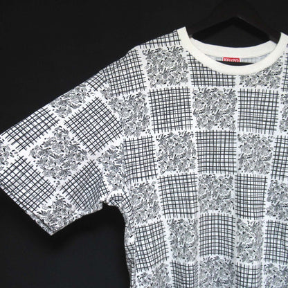 ケンゾー フラワーチェックプリントコットンTシャツ