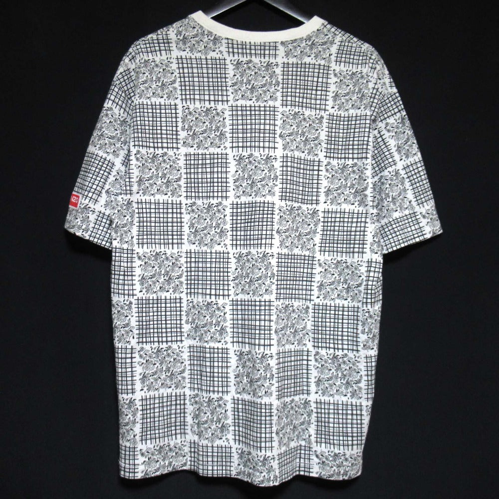 ケンゾー フラワーチェックプリントコットンTシャツ