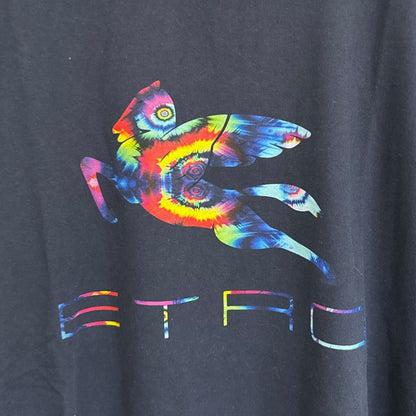 エトロ ペガサスプリント コットン 半袖Tシャツ