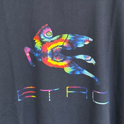エトロ ペガサスプリント コットン 半袖Tシャツ