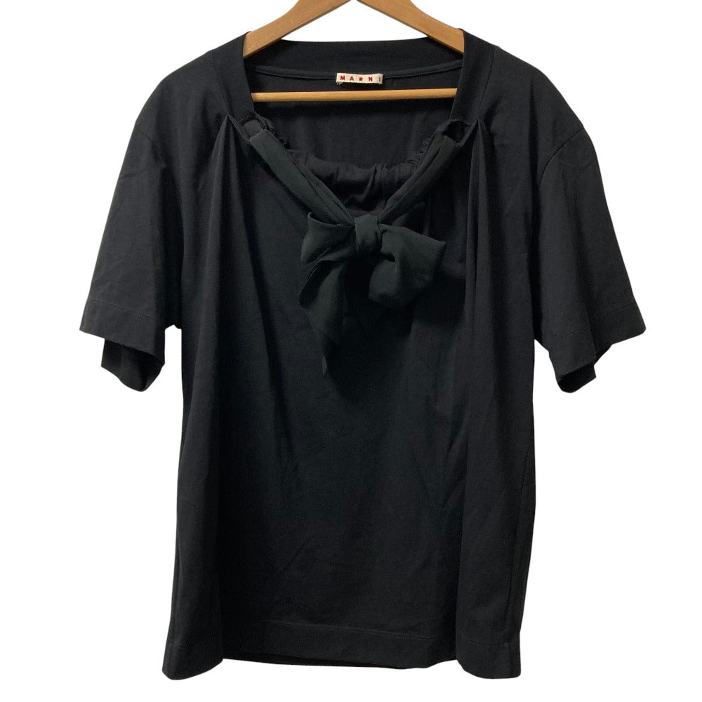 マルニ 襟リボン半袖Tシャツ