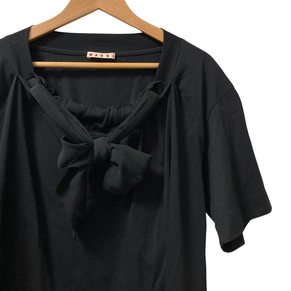 マルニ 襟リボン半袖Tシャツ