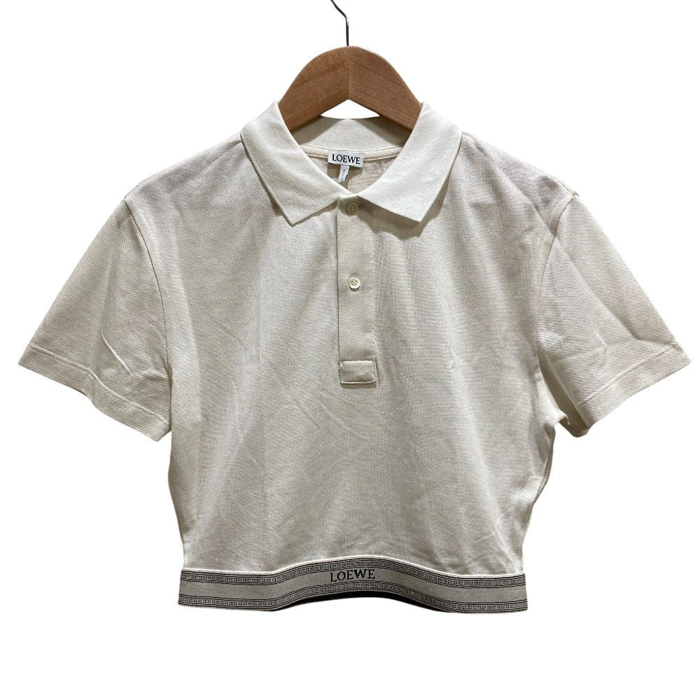 ロエベ シルクコットン 鹿の子クロップドポロシャツ