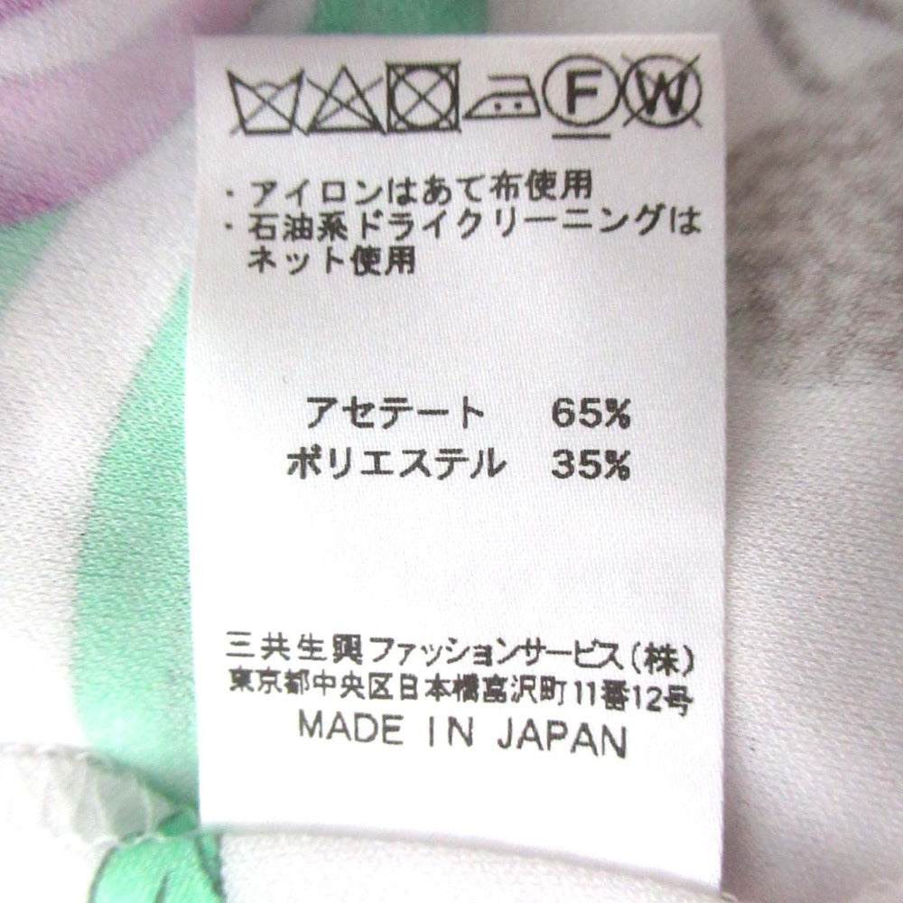 レオナールファッション フラワープリントカンカンストレッチノースリーブブラウス
