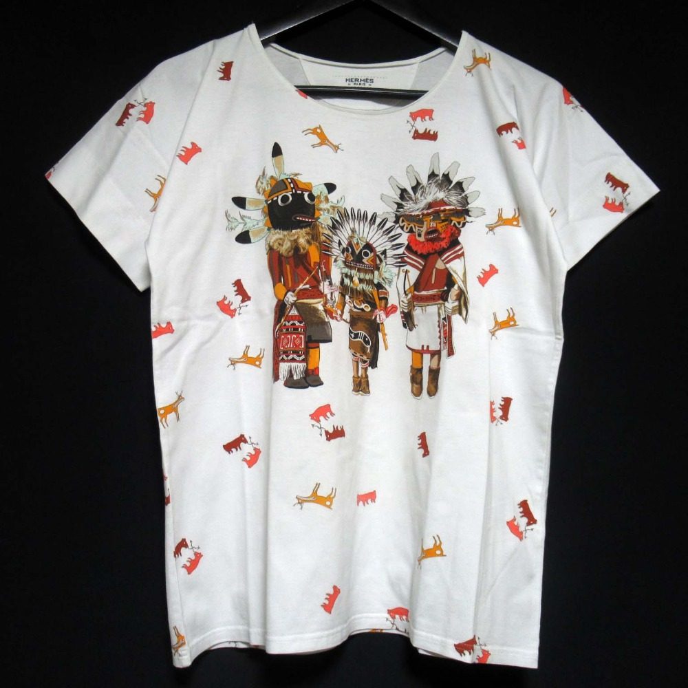 エルメス カチナプリント コットンTシャツ36