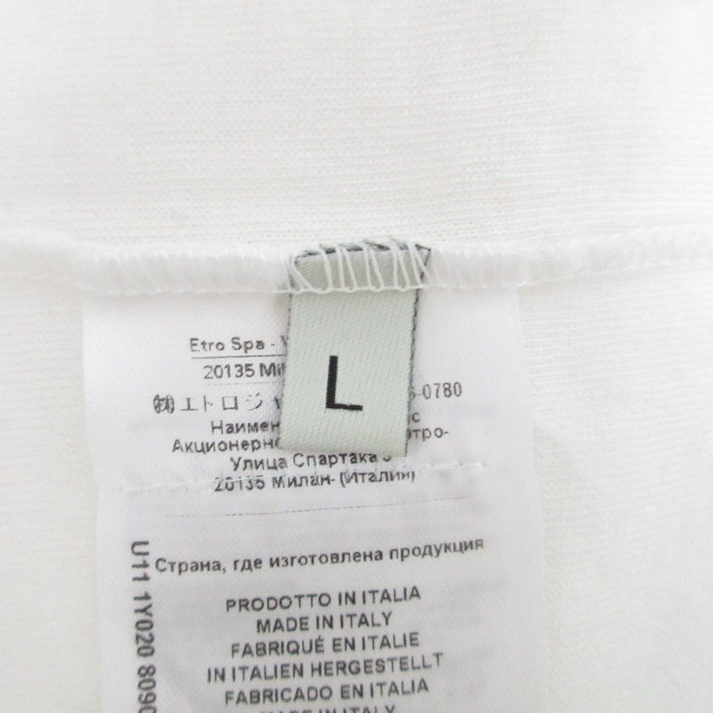 エトロ ベルベットロゴ コットンTシャツ