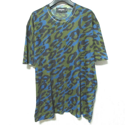 ディースクエアード レオパードカモフラージュコットンTシャツ