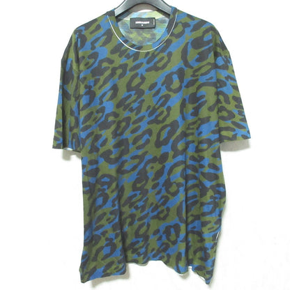 ディースクエアード レオパードカモフラージュコットンTシャツ