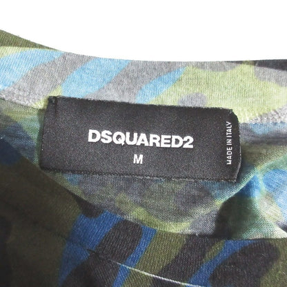 ディースクエアード レオパードカモフラージュコットンTシャツ