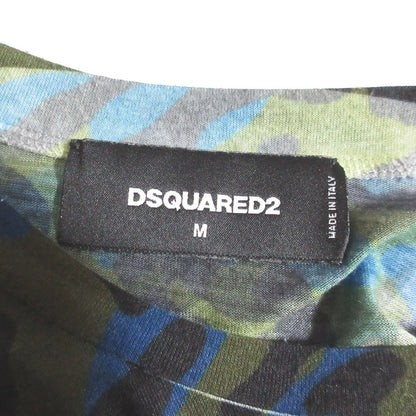 ディースクエアード レオパードカモフラージュコットンTシャツ