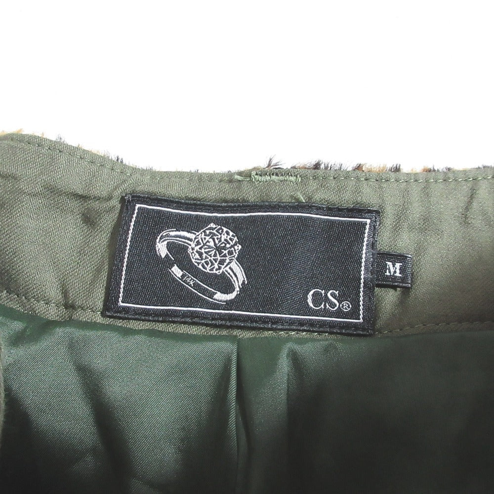 CS エコファー レオパード柄切替クロップドパンツ