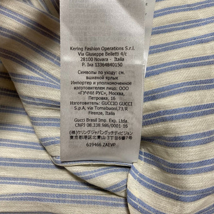 グッチ リネンコットンストライプシャツ