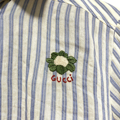 グッチ リネンコットンストライプシャツ
