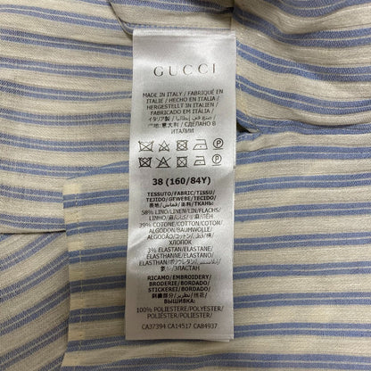 グッチ リネンコットンストライプシャツ