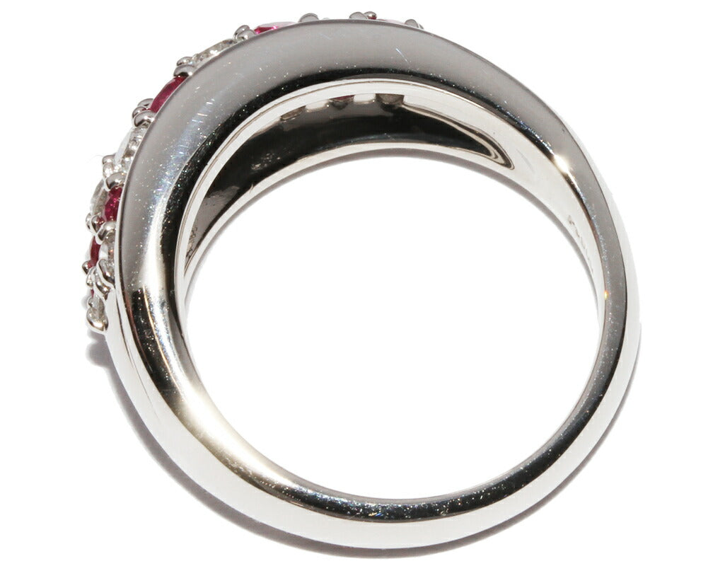 Pt900 0.90ctルビー0.50ctダイヤリング