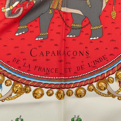 エルメス カレ90 Caracons De La France Et De L'Inde シルクスカーフ