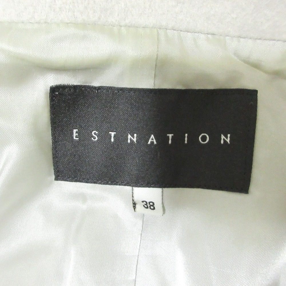 ESTNATION ビッグ カラー ベルト付き ロング コート