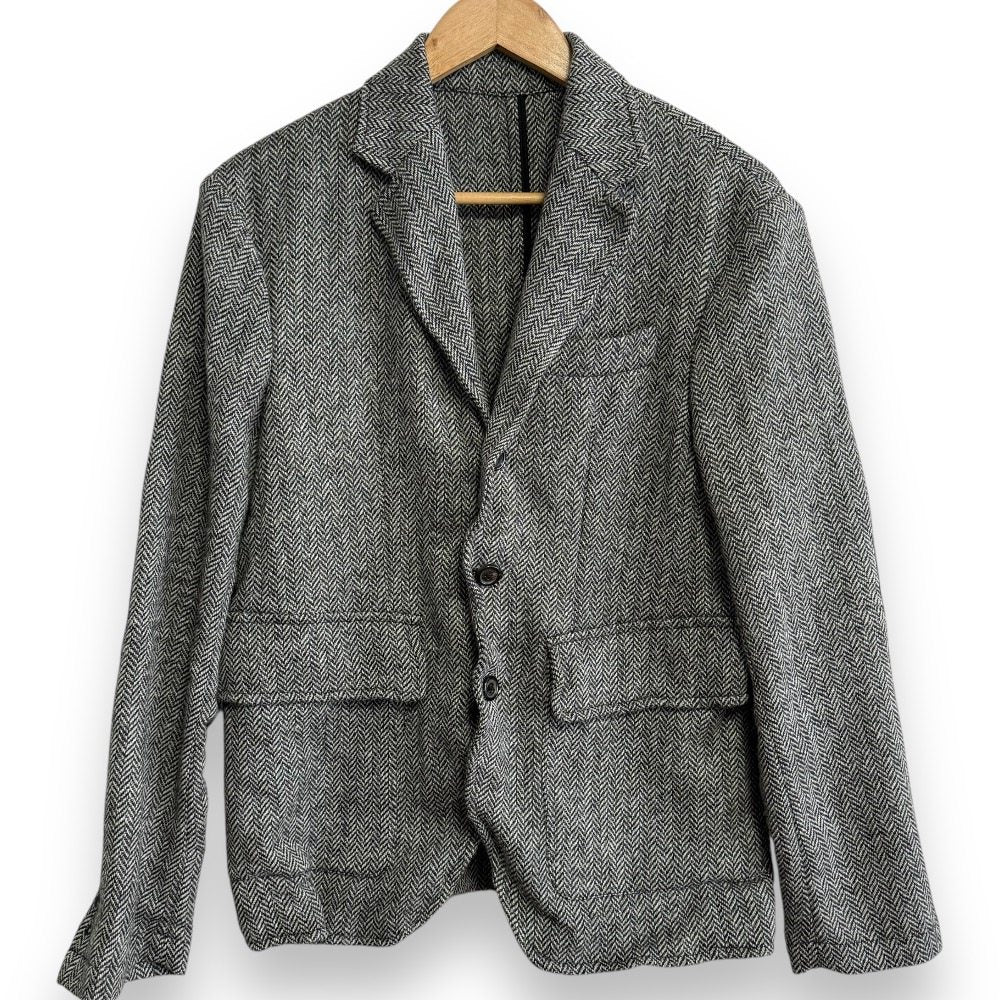 Dsquared2 エルボー パッチ ヘリンボーン テーラード ジャケット