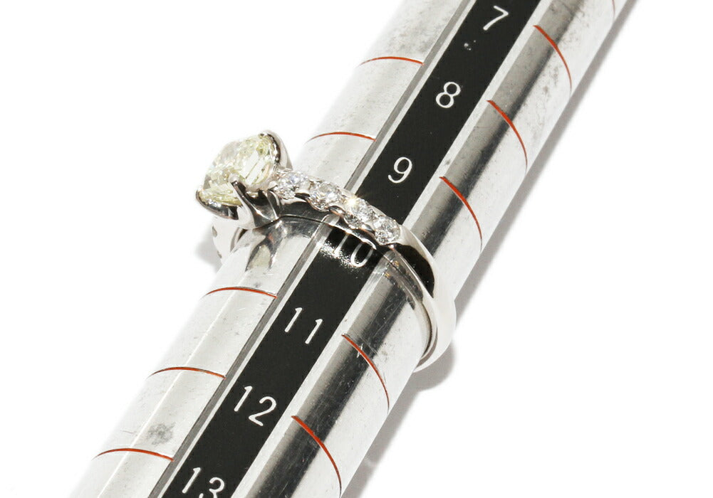 Pt900 プラチナ ダイヤモンド リング 1.013ct ライト イエロー-SI1-ミディアム ブルー