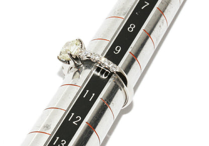 Pt900 プラチナ ダイヤモンド リング 1.013ct ライト イエロー-SI1-ミディアム ブルー