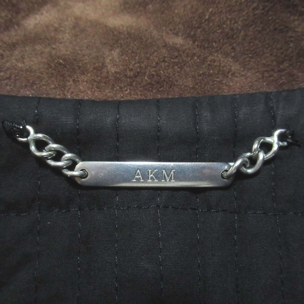 AKM スエード レザー スタンド カラー ジャケット