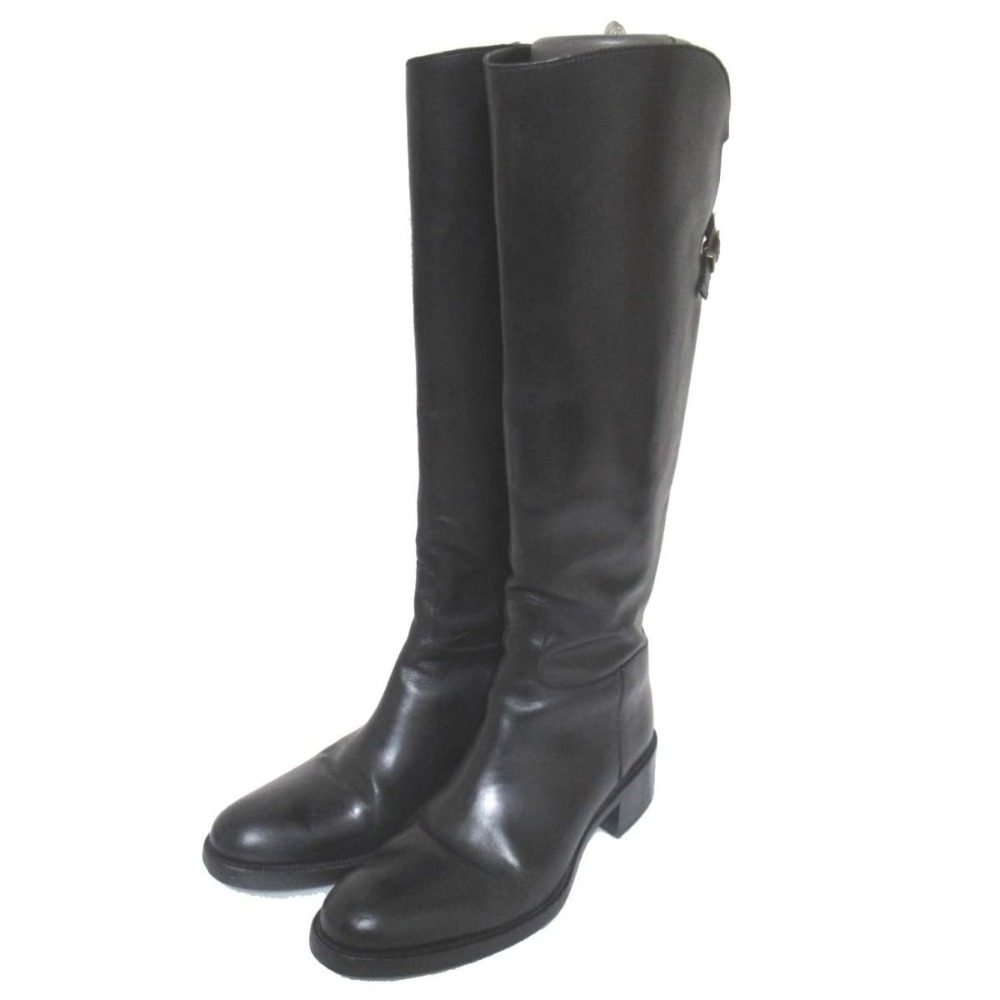 サルトル クロスストラップレザーロングブーツ