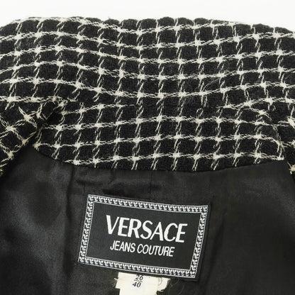 ヴェルサーチ ジーンズ ウール チェック ジャケット