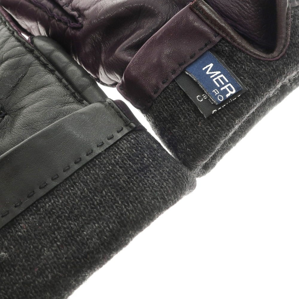 メローラ レザー カシミア ラインド グローブ