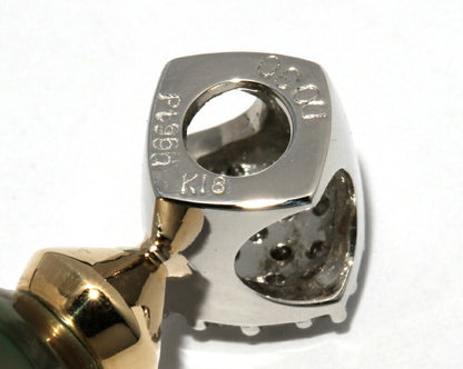 Pt900 K18YG バロックパール ペンダント 12.9mm ダイヤ 0.30ct