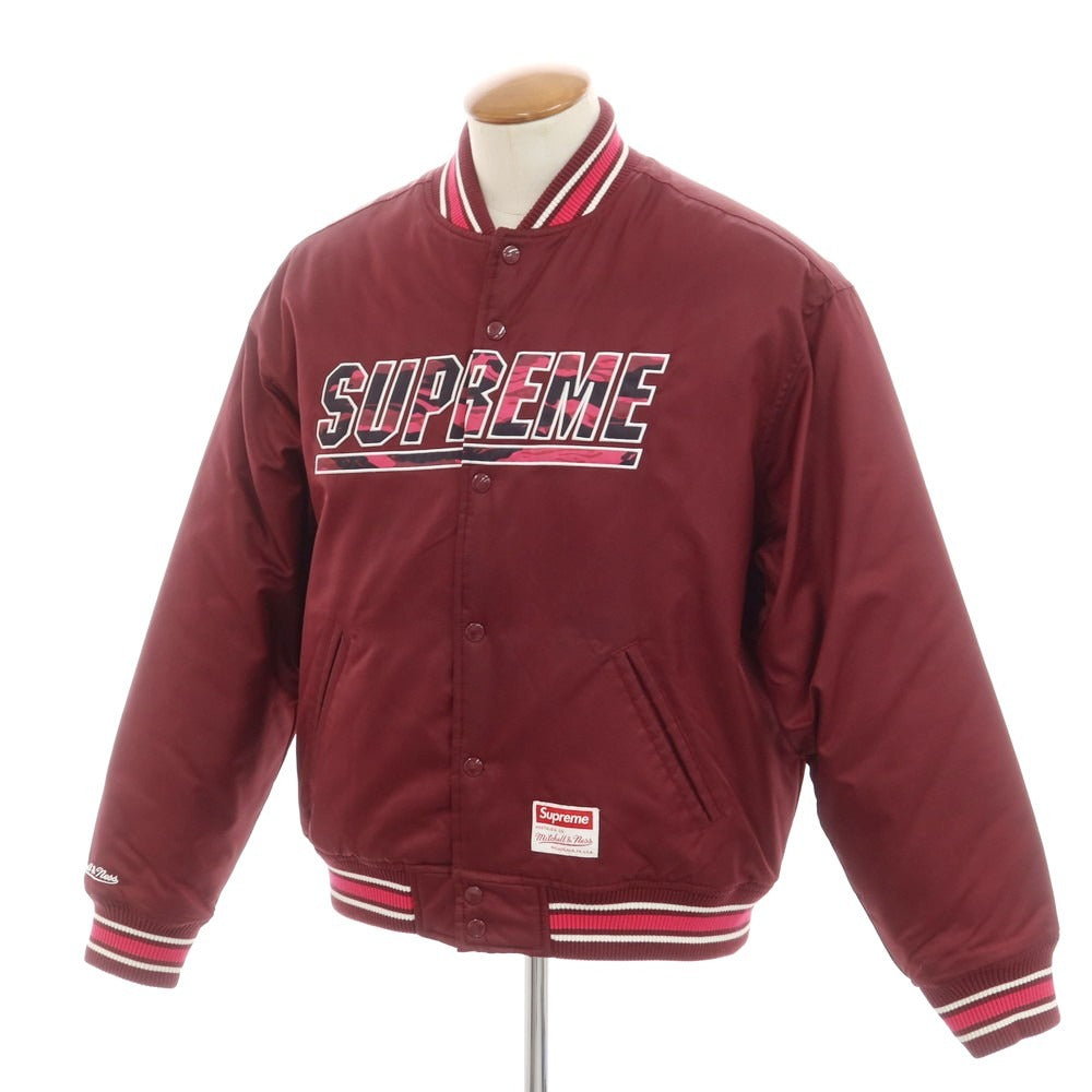 Supreme Mitchell & Ness カモ ロゴ ナイロン パデッド バーシティ ジャケット