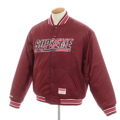 Supreme Mitchell & Ness カモ ロゴ ナイロン パデッド バーシティ ジャケット