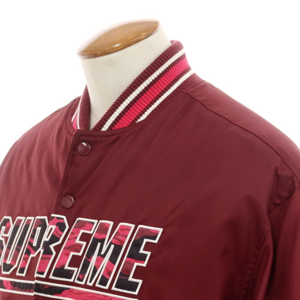 Supreme Mitchell & Ness カモ ロゴ ナイロン パデッド バーシティ ジャケット