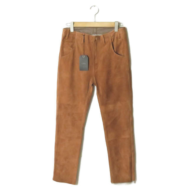 Bukht ゴート スエード テーパード パンツ キャメル