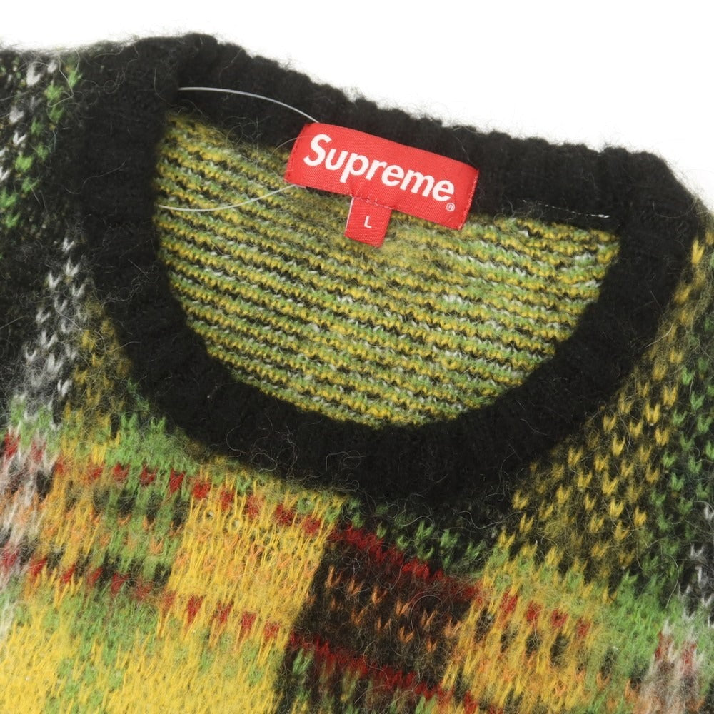 Supreme ブラッシュド プレイド セーター ニット