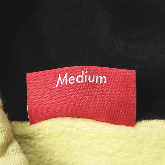 Supreme コントラスト 刺繍 フーディー M イエロー