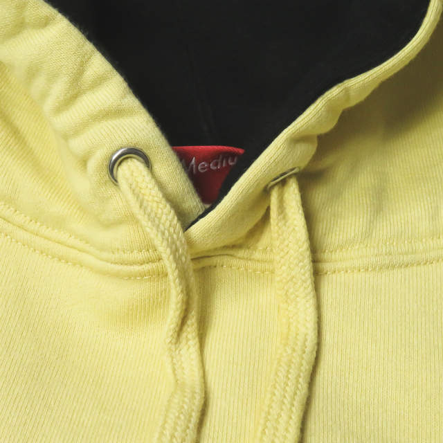 Supreme コントラスト 刺繍 フーディー M イエロー