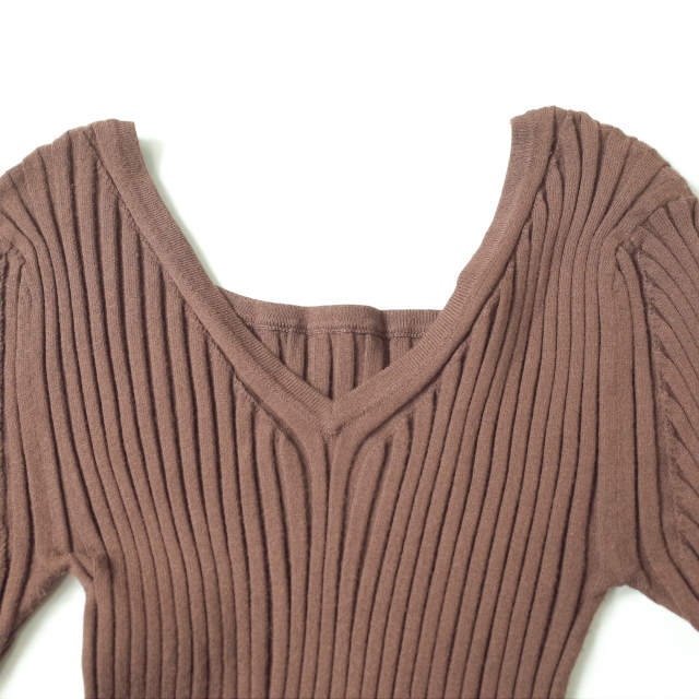 シックスロクビューティーアンドユースユナイテッドアローズ RIB SHORT SLEEVE KNIT ニットトップス
