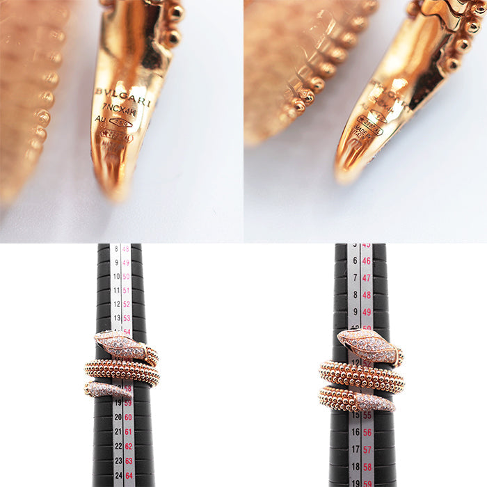 ブルガリ セルペンティ Au750ダイヤモンドオニキスリング M号