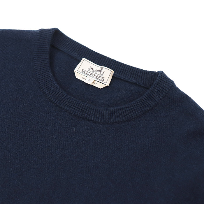 エルメス ゾディアック 刺繍 カシミア セーター M ネイビー