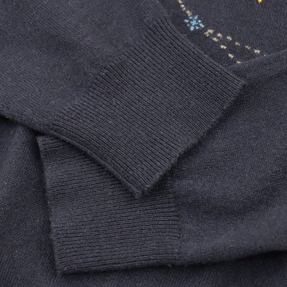 エルメス ゾディアック 刺繍 カシミア セーター M ネイビー