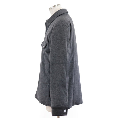 エルメス カシミヤ フランネル ダウン シャツ ジャケット グレー