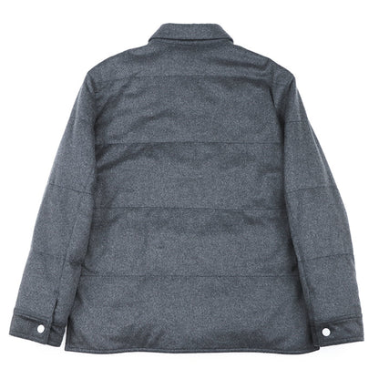 エルメス カシミヤ フランネル ダウン シャツ ジャケット グレー