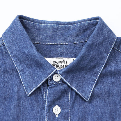 エルメス シャツ コットン ラム レザー シャツ