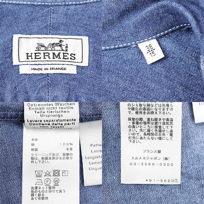 エルメス シャツ コットン ラム レザー シャツ
