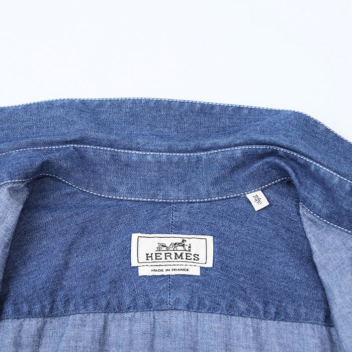 エルメス シャツ コットン ラム レザー シャツ