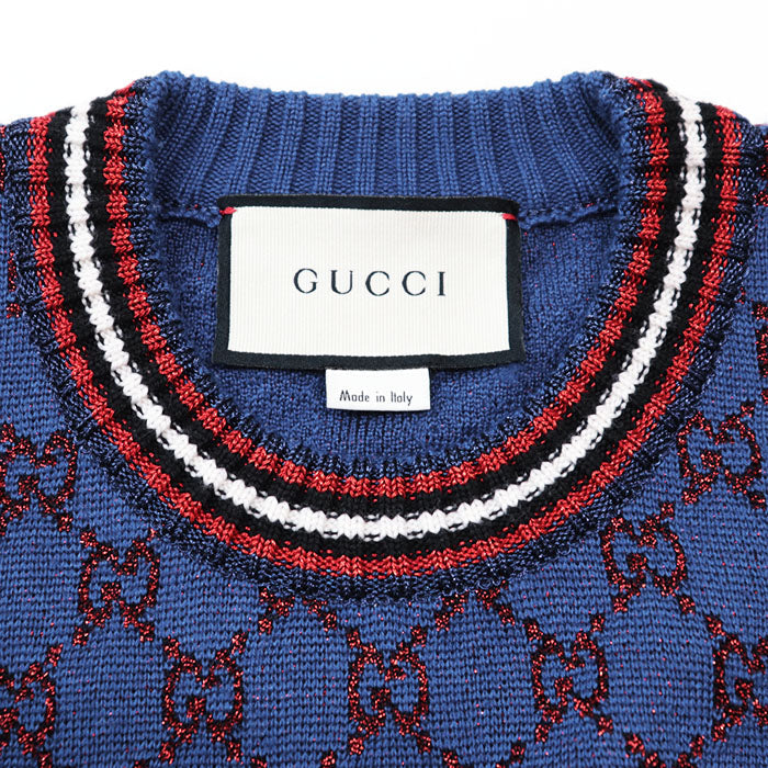 グッチ GGモノグラム メタリック ウールシルクカシミヤニット