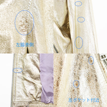 グッチ ラブパレード メタリックラムレザー ジャケット